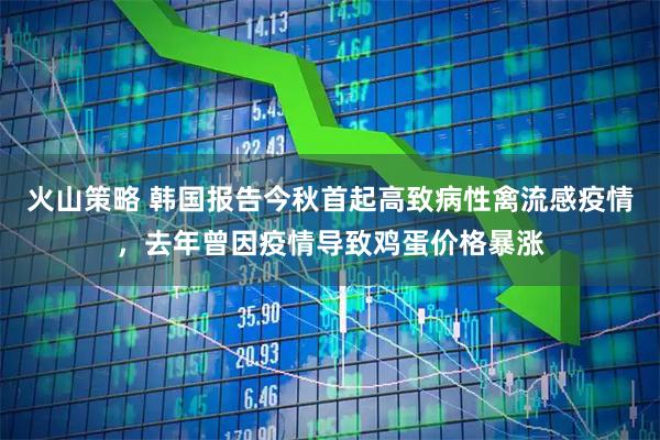 火山策略 韩国报告今秋首起高致病性禽流感疫情，去年曾因疫情导致鸡蛋价格暴涨